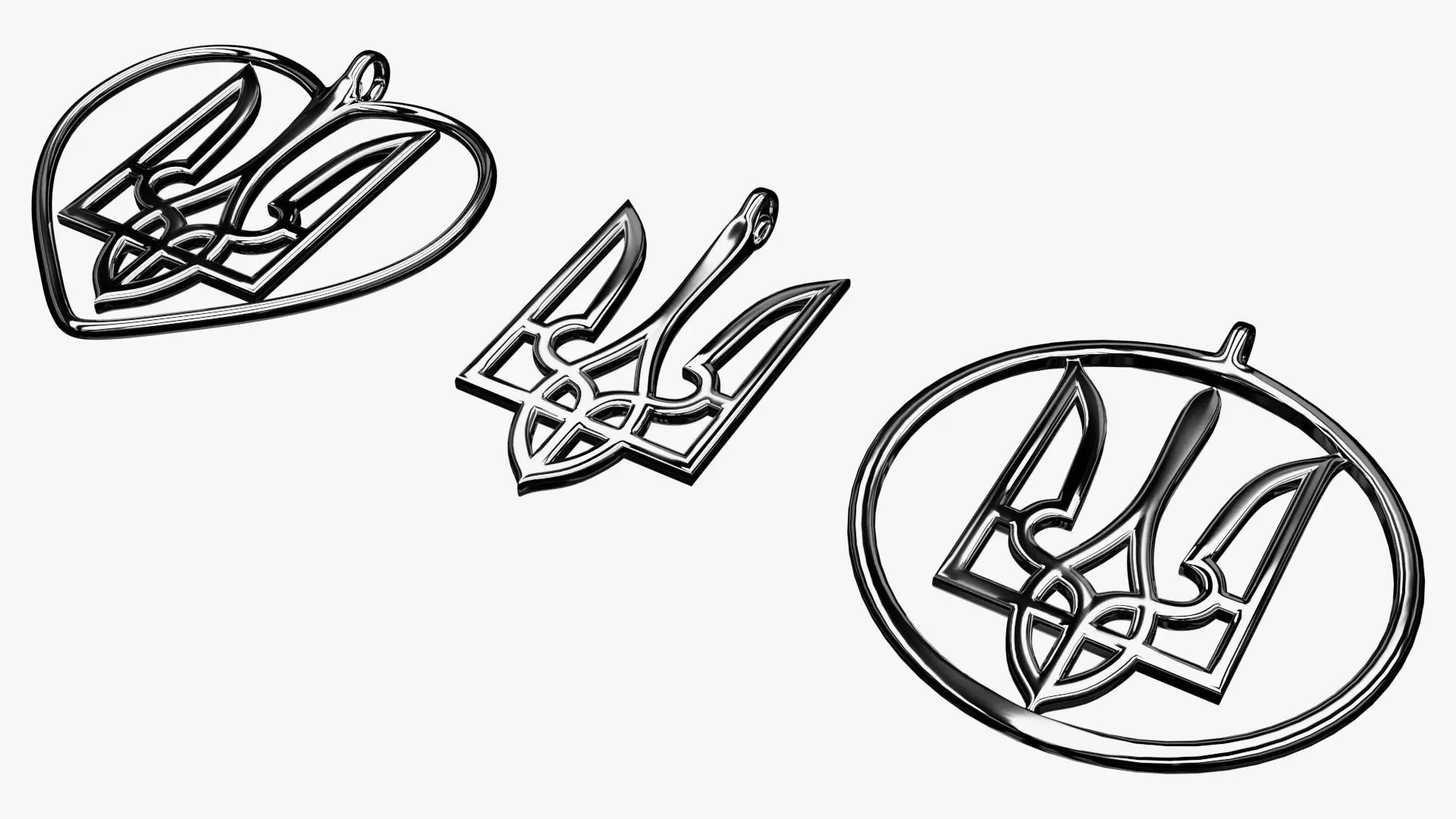 Tryzub pendants 3D print model_0