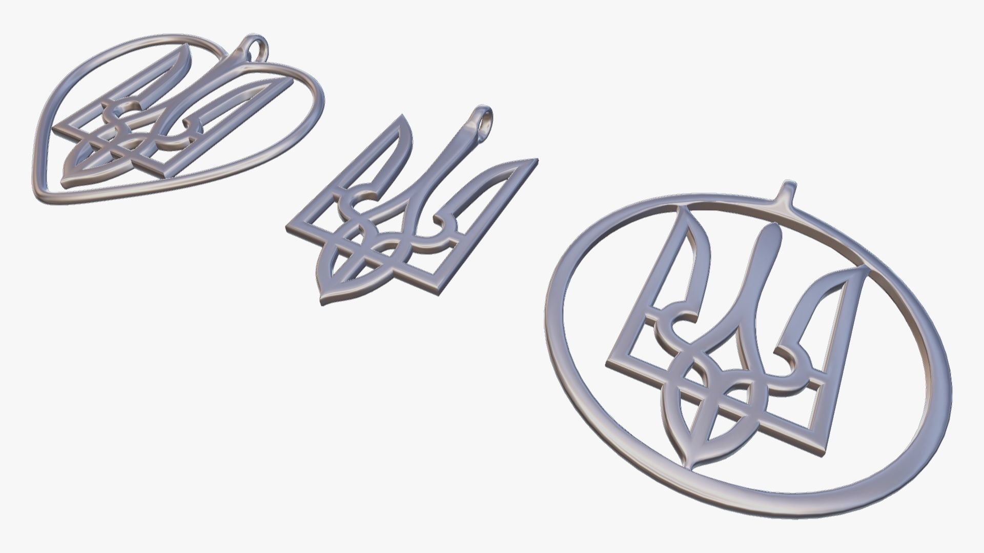 Tryzub pendants 3D print model_25