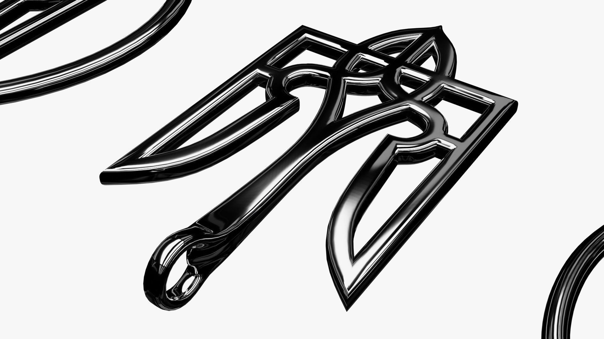 Tryzub pendants 3D print model_9