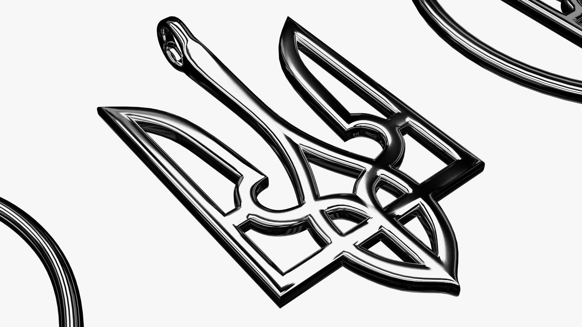 Tryzub pendants 3D print model_6