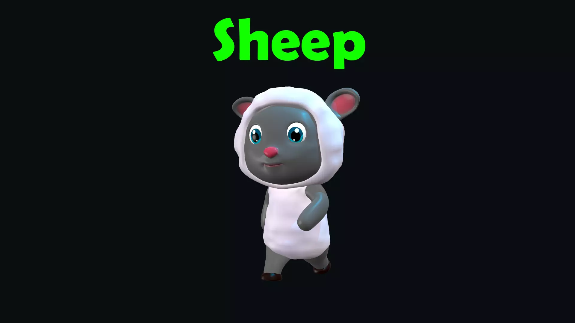 Cartoon Sheep Animated Low-poly 3D model_0