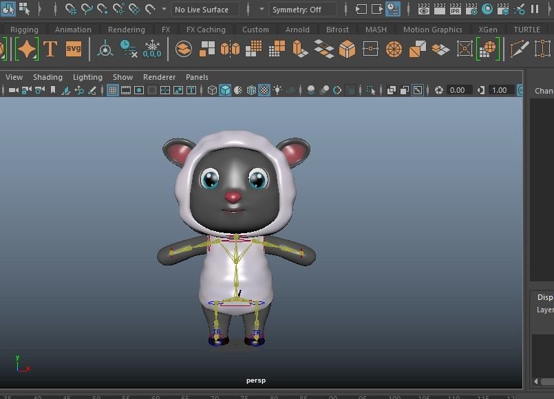 Cartoon Sheep Animated Low-poly 3D model_12
