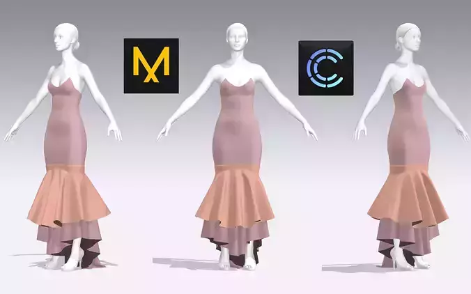 Dress Outfits MD CLO 3D zprj project files 3D model