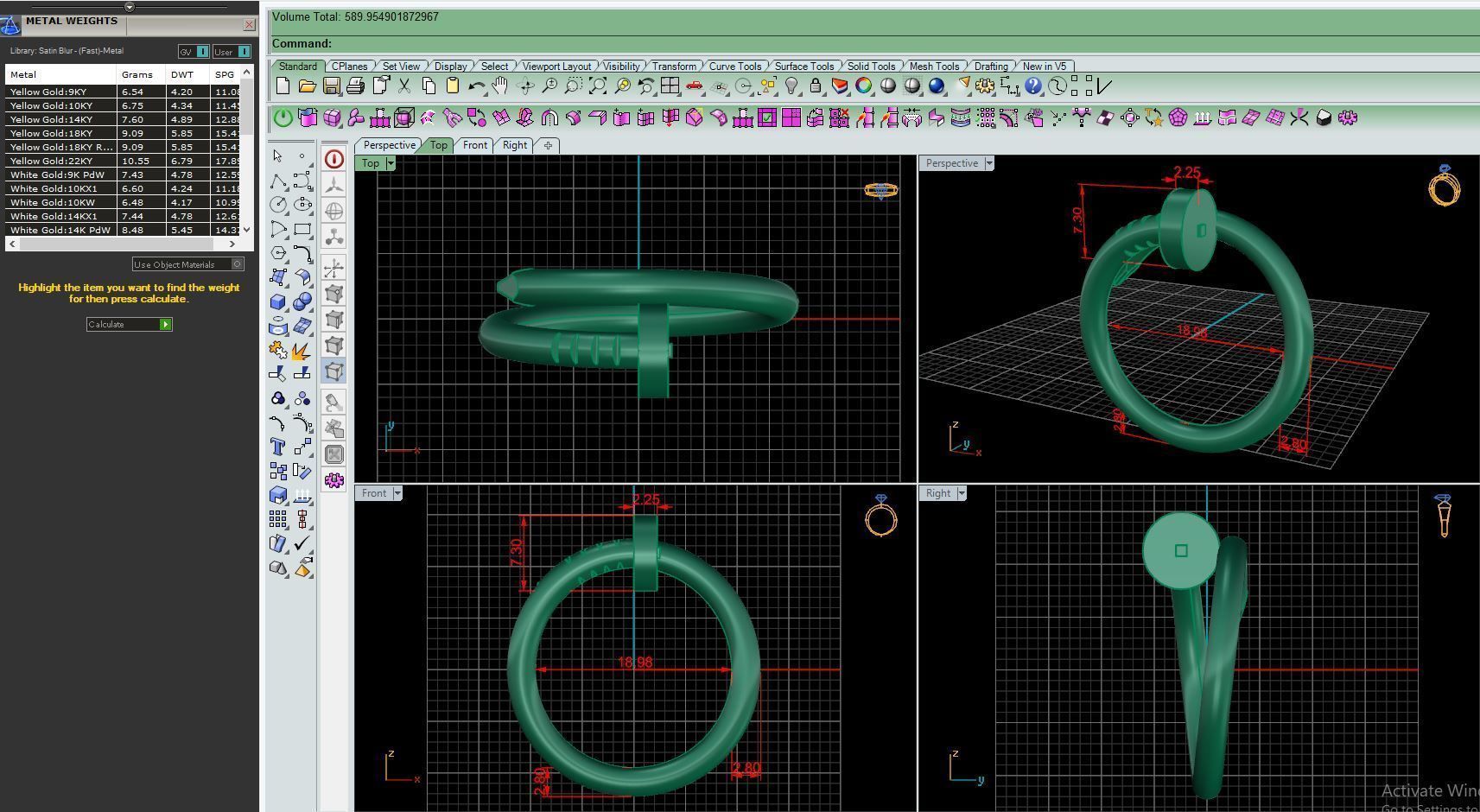 Ring M84 Women ring Size 9 US 3D print model_8