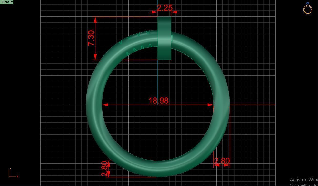 Ring M84 Women ring Size 9 US 3D print model_9