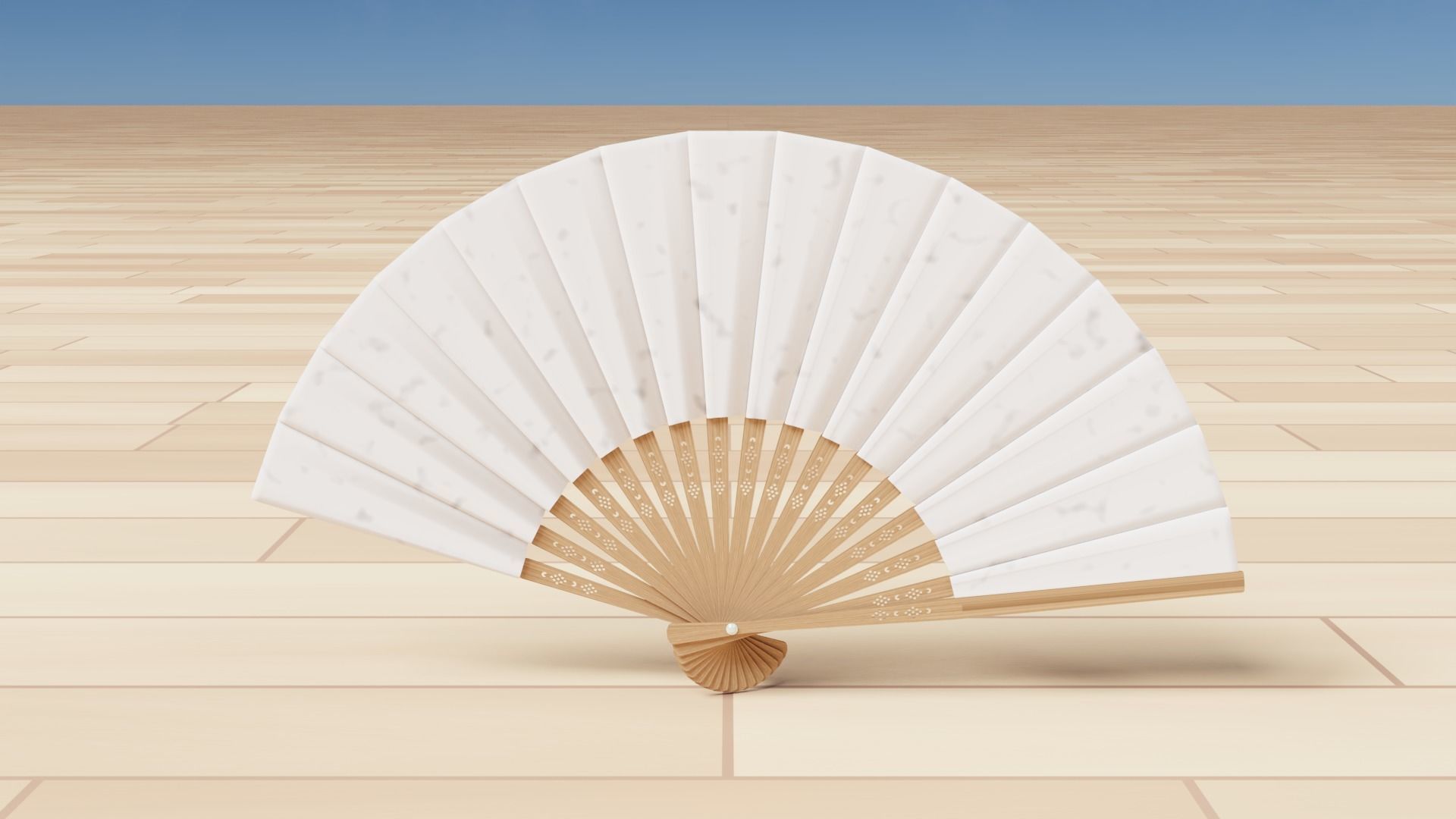 Folding Fan 3D model_2