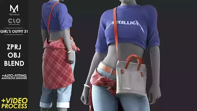 Girls Outfit 31 - Marvelous Designer with Video Process