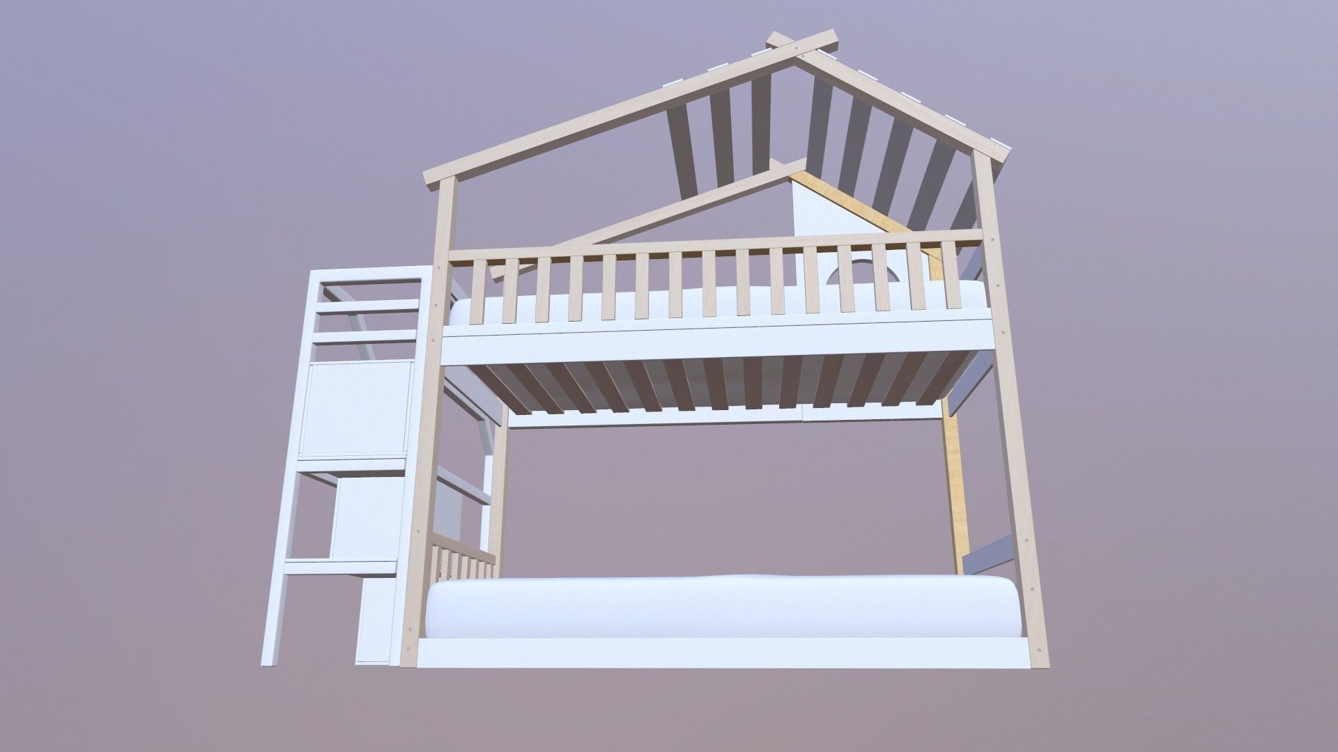 Kids Bunk Bed 3D model_6