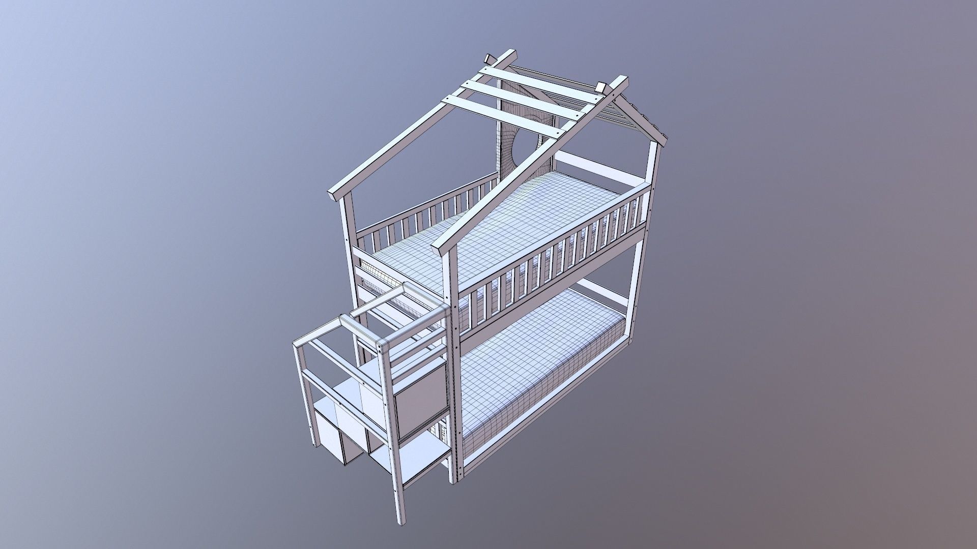 Kids Bunk Bed 3D model_14