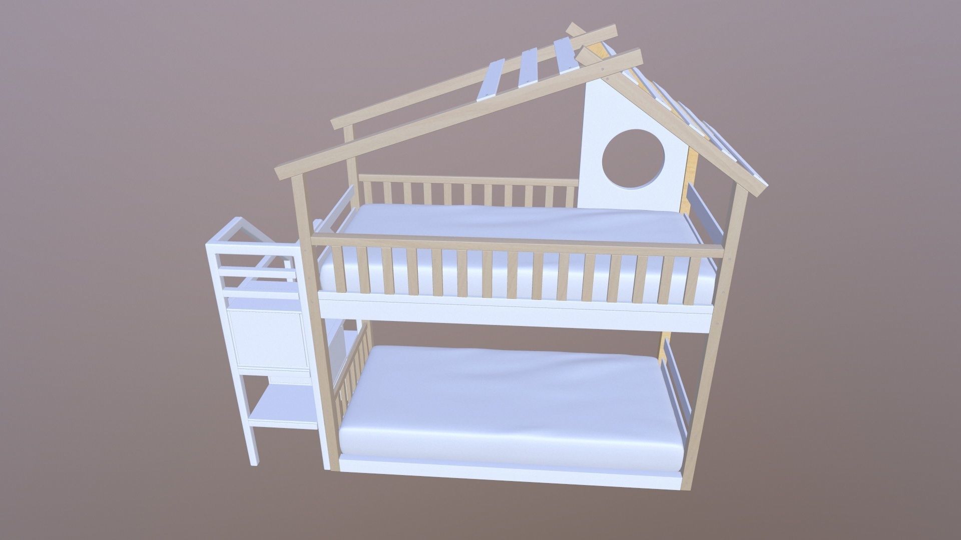 Kids Bunk Bed 3D model_7