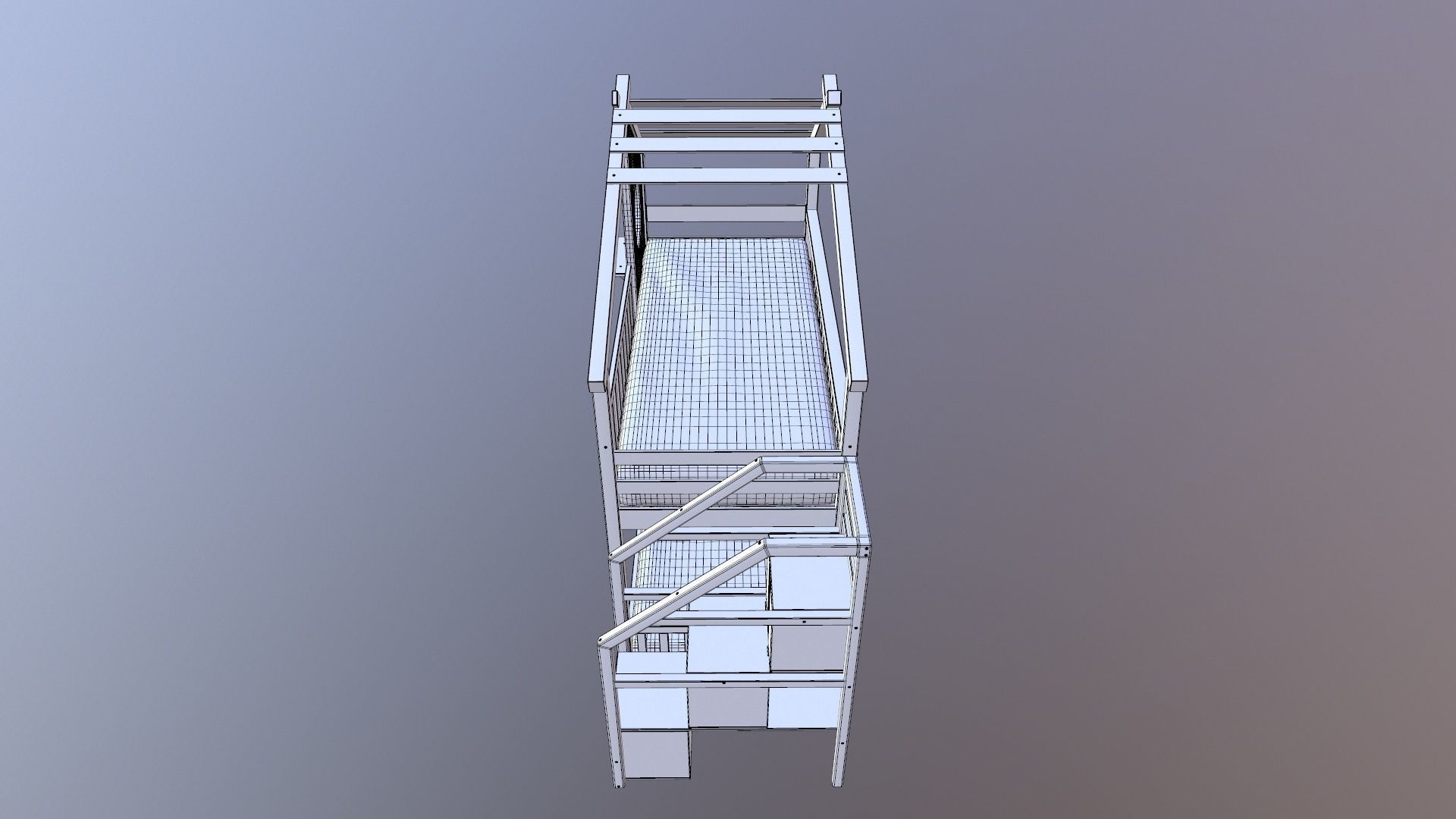 Kids Bunk Bed 3D model_13
