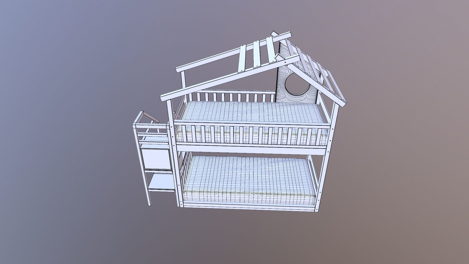 Kids Bunk Bed 3D model_15