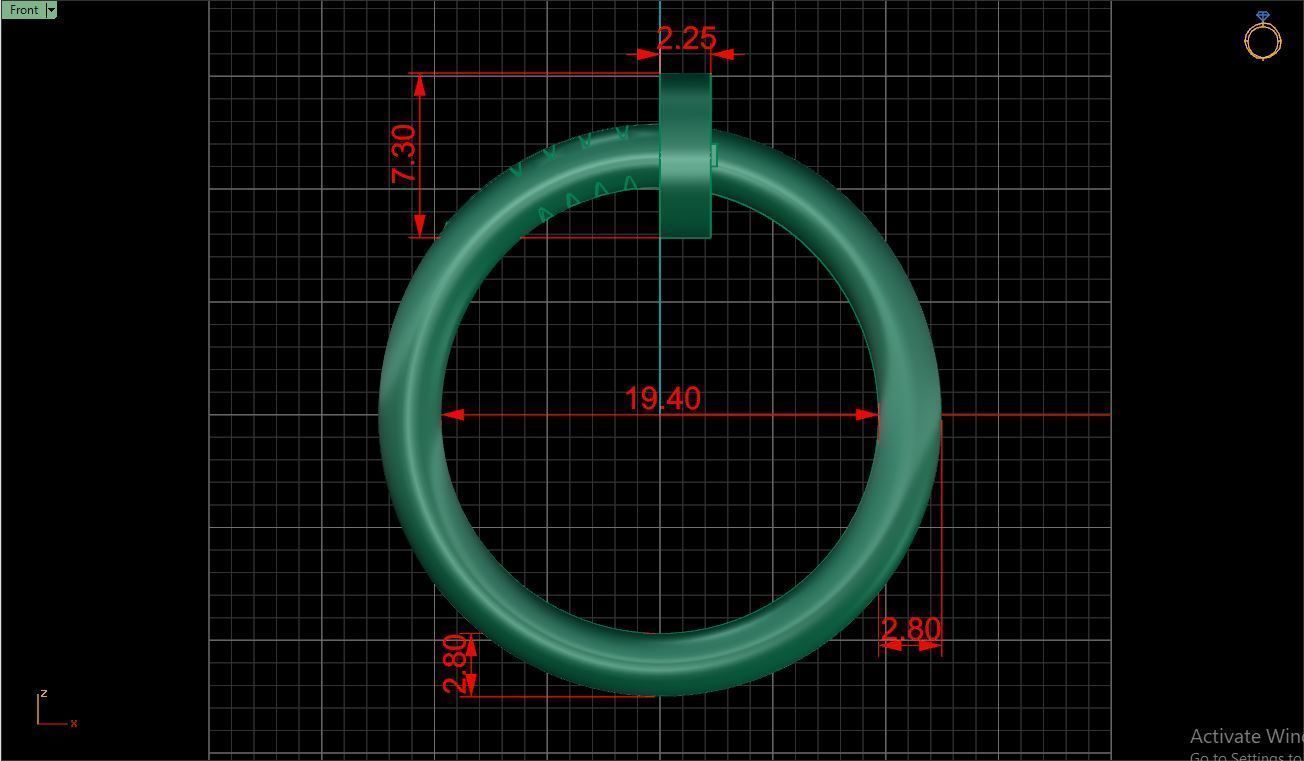 Ring M86 Women ring Size 9 5 US 3D print model_9