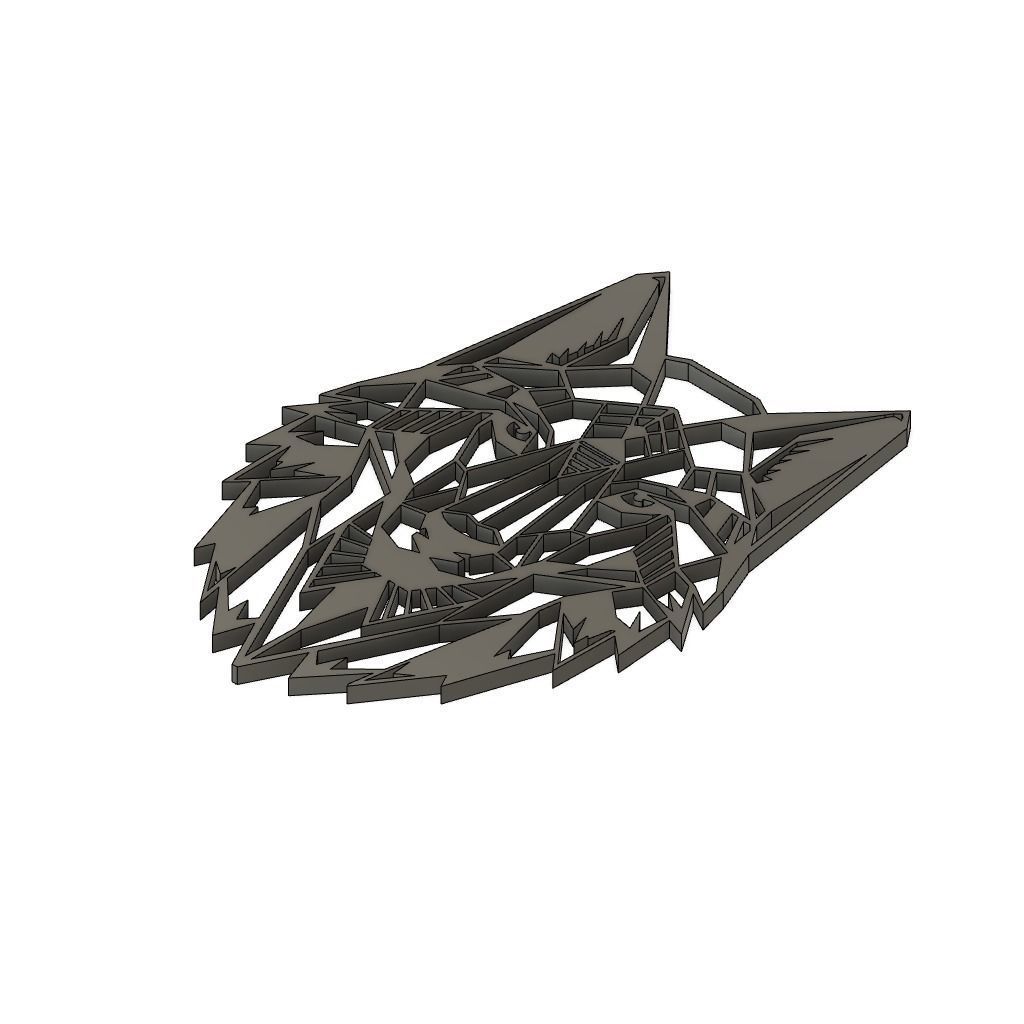 Polygonal Wolf Head Decor 3D print model_1
