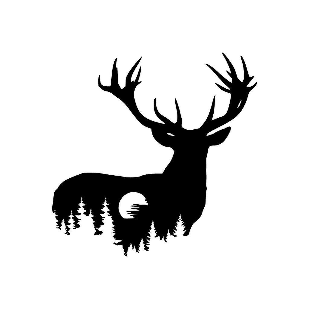 Deer With Moon Wall Decoration 3D print model_2