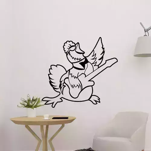 Chicken With Guitar Decor