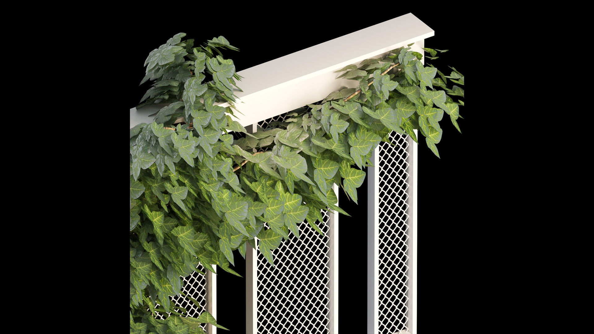 Grid metal partition  3D model_5