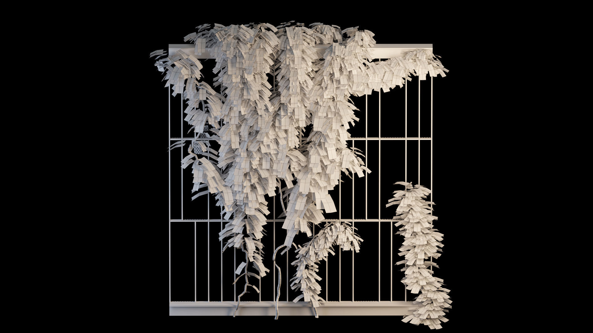 Grid metal partition  3D model_4