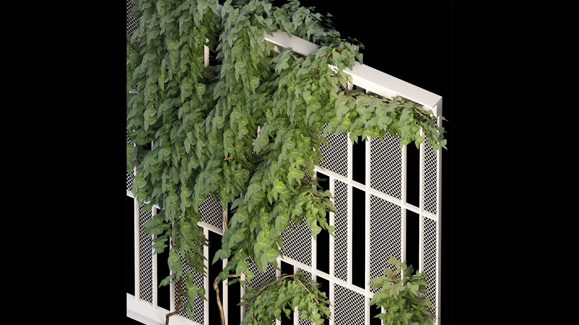 Grid metal partition  3D model_2