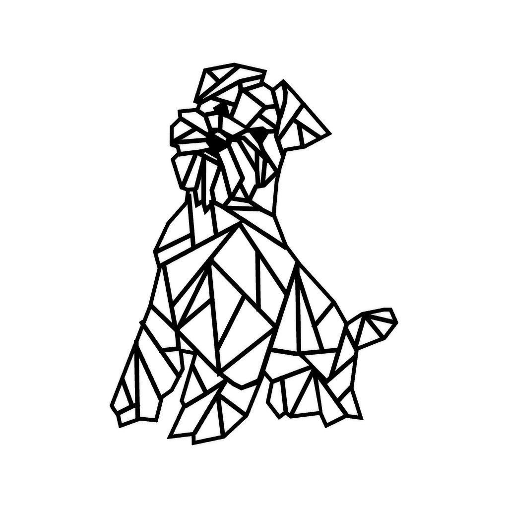 Schanauzer  Dog Geometric Wall Decor 3D print model_2