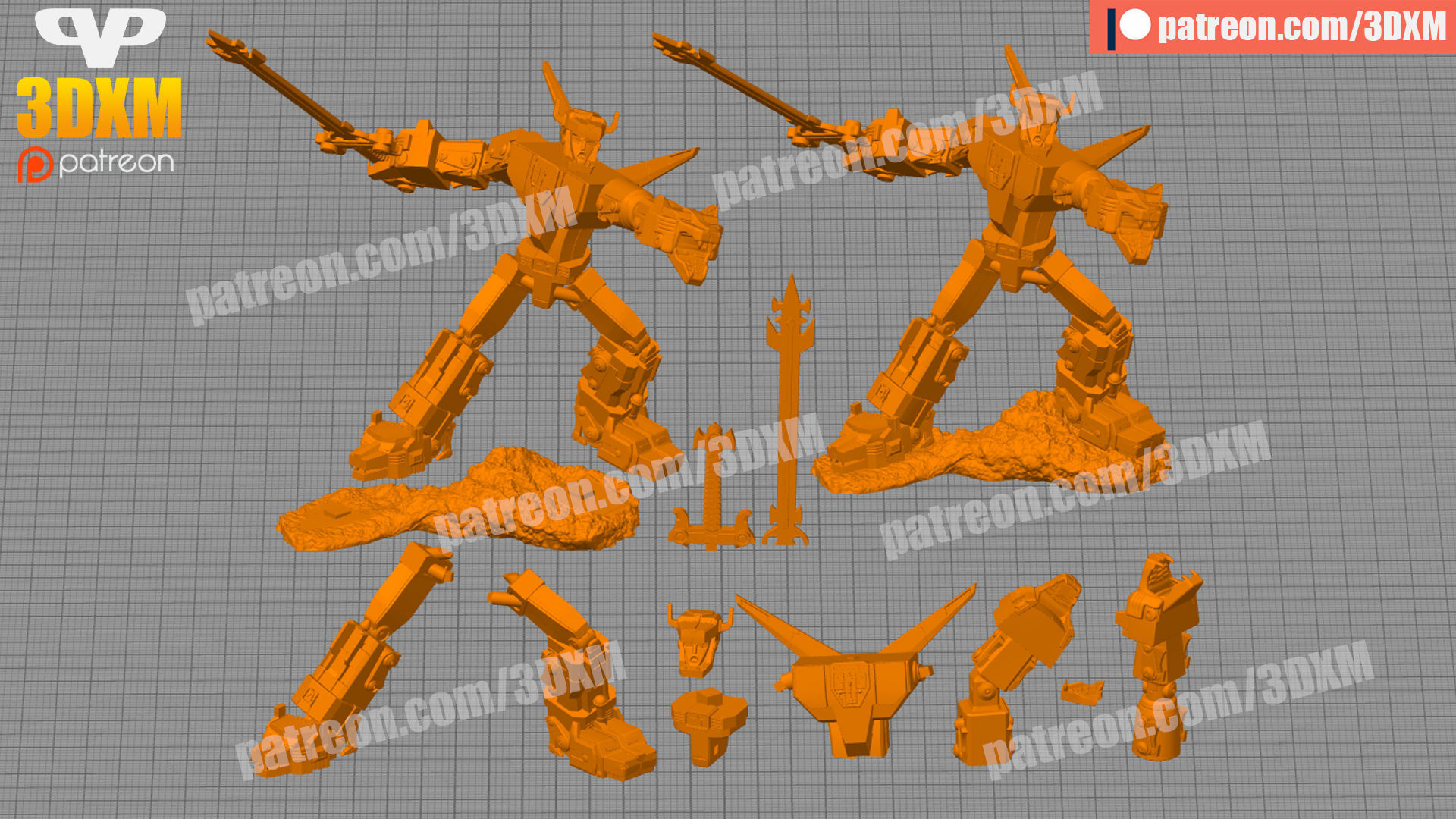 Voltron STL for 3D Printing ChibiSTL 3DXM 3D print model_1