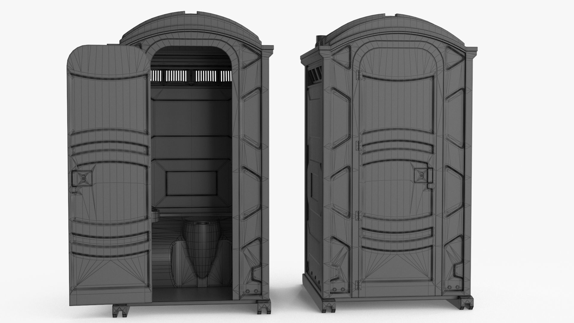 Portable Restroom Low-poly 3D model_26