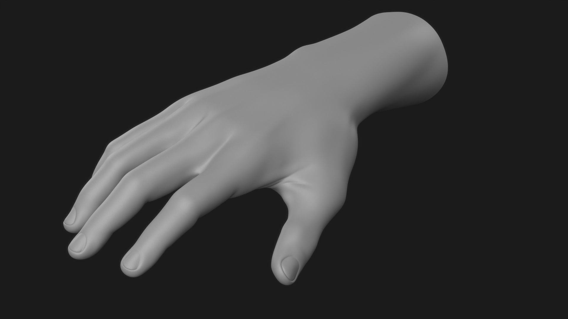 Realistic Man Hand 3D model_3