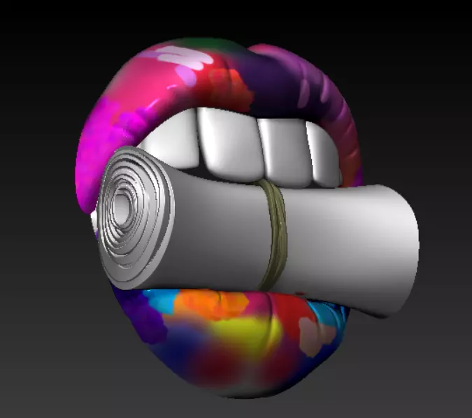 DOLLARS IN THE TEETH 3D PRINT MODEL 3D print model_0