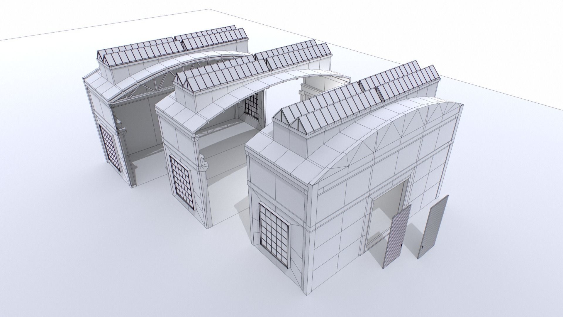 Old Warehouse Low-poly 3D model_19