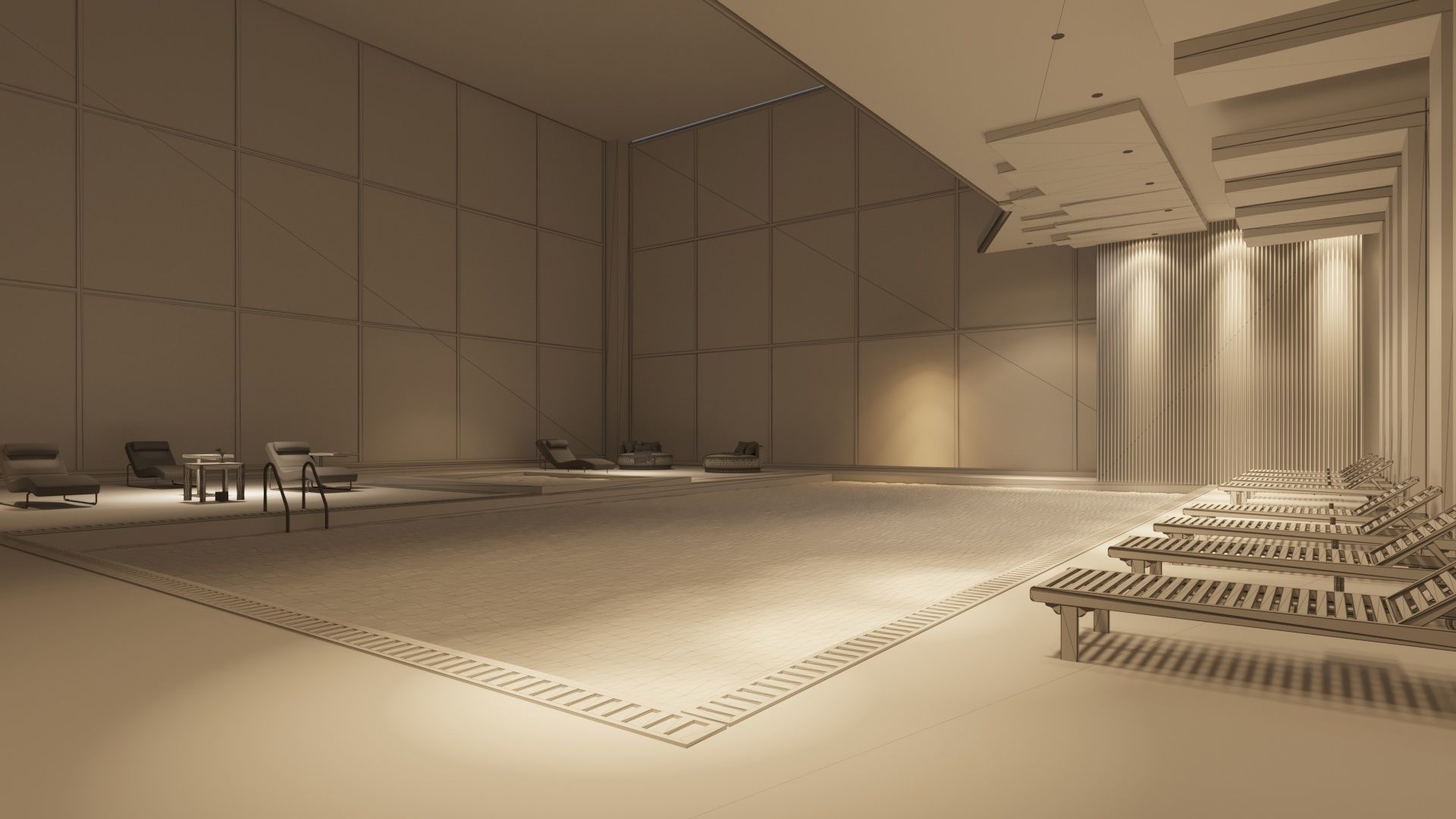 Hyper realistic indoor swimming pool 3d model 3D model_4
