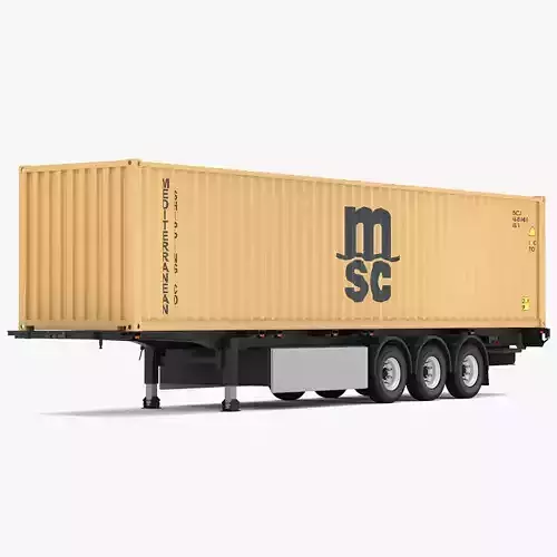 Chassis Semi Trailer with MSC Shipping Container