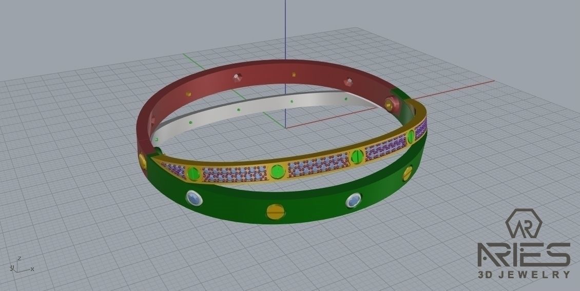 Woman Bracelet 3D print model D34 3D print model_10