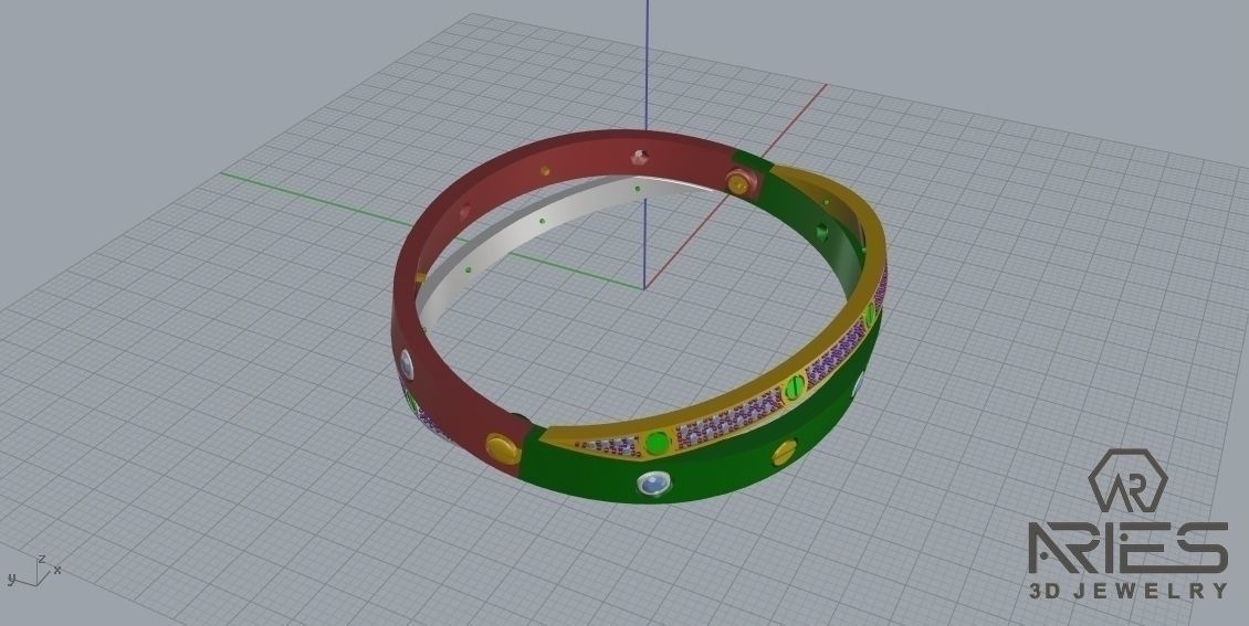 Woman Bracelet 3D print model D34 3D print model_11