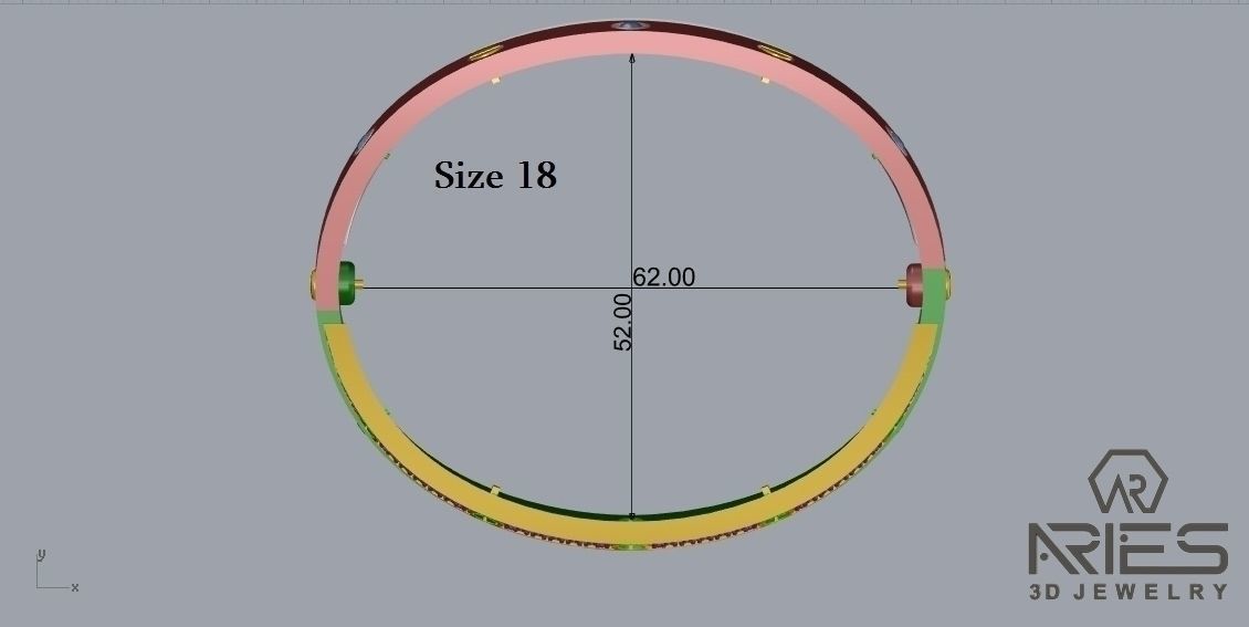 Woman Bracelet 3D print model D34 3D print model_15