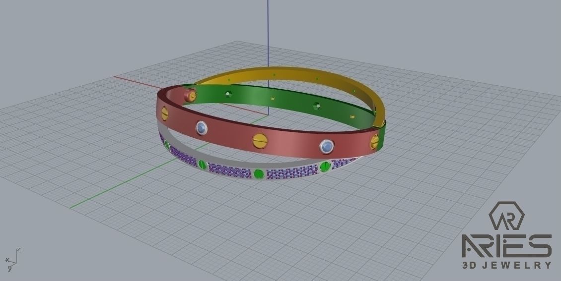 Woman Bracelet 3D print model D34 3D print model_12