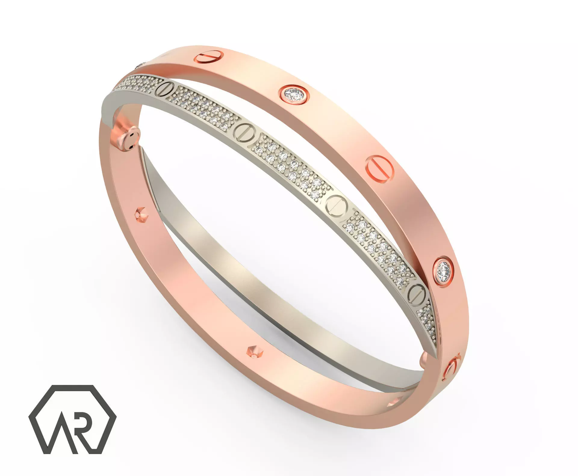 Woman Bracelet 3D print model D34 3D print model_0