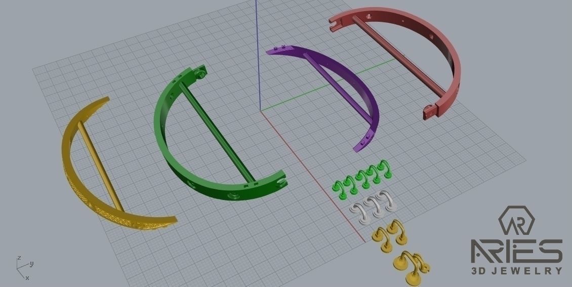 Woman Bracelet 3D print model D34 3D print model_17