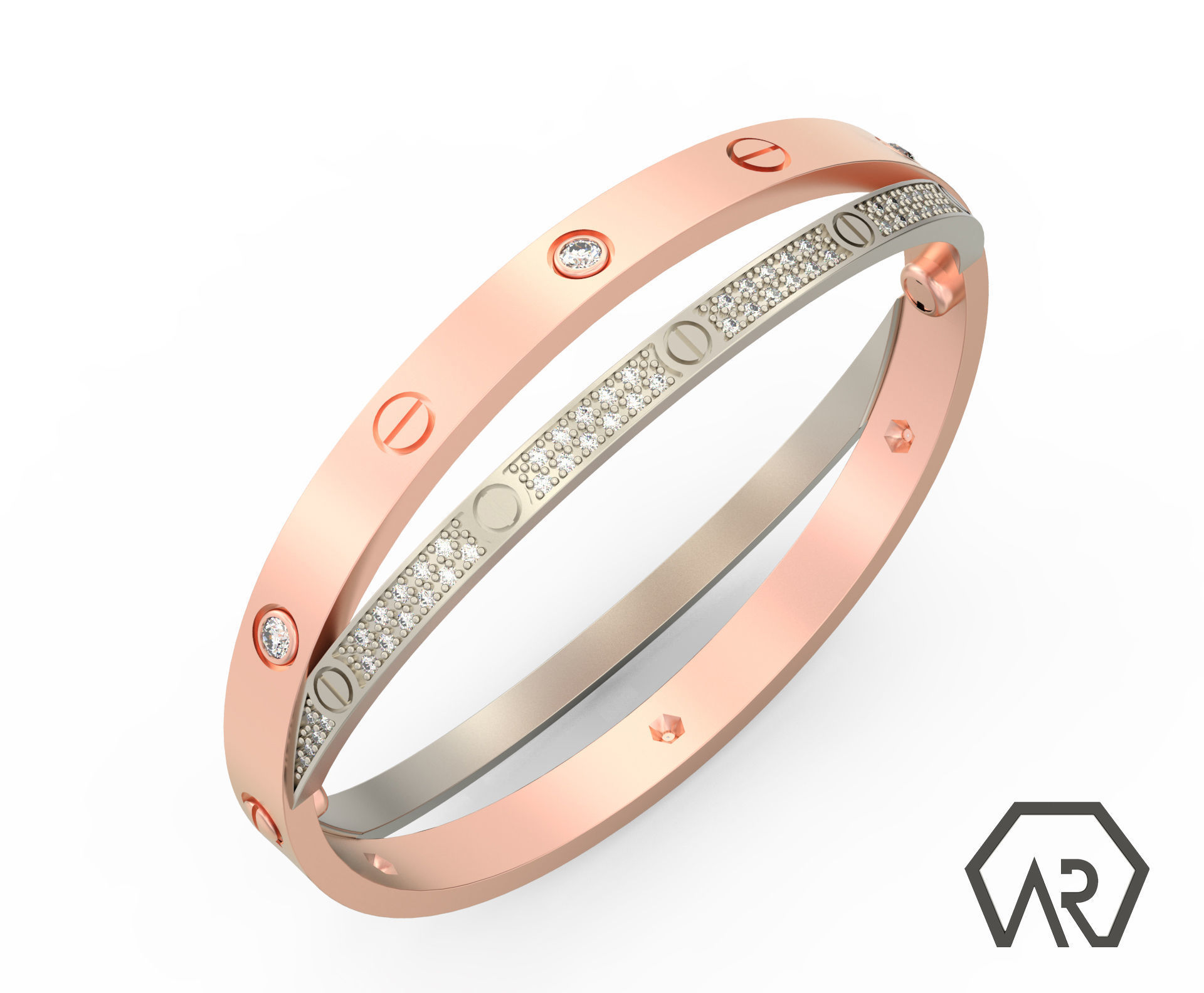 Woman Bracelet 3D print model D34 3D print model_1