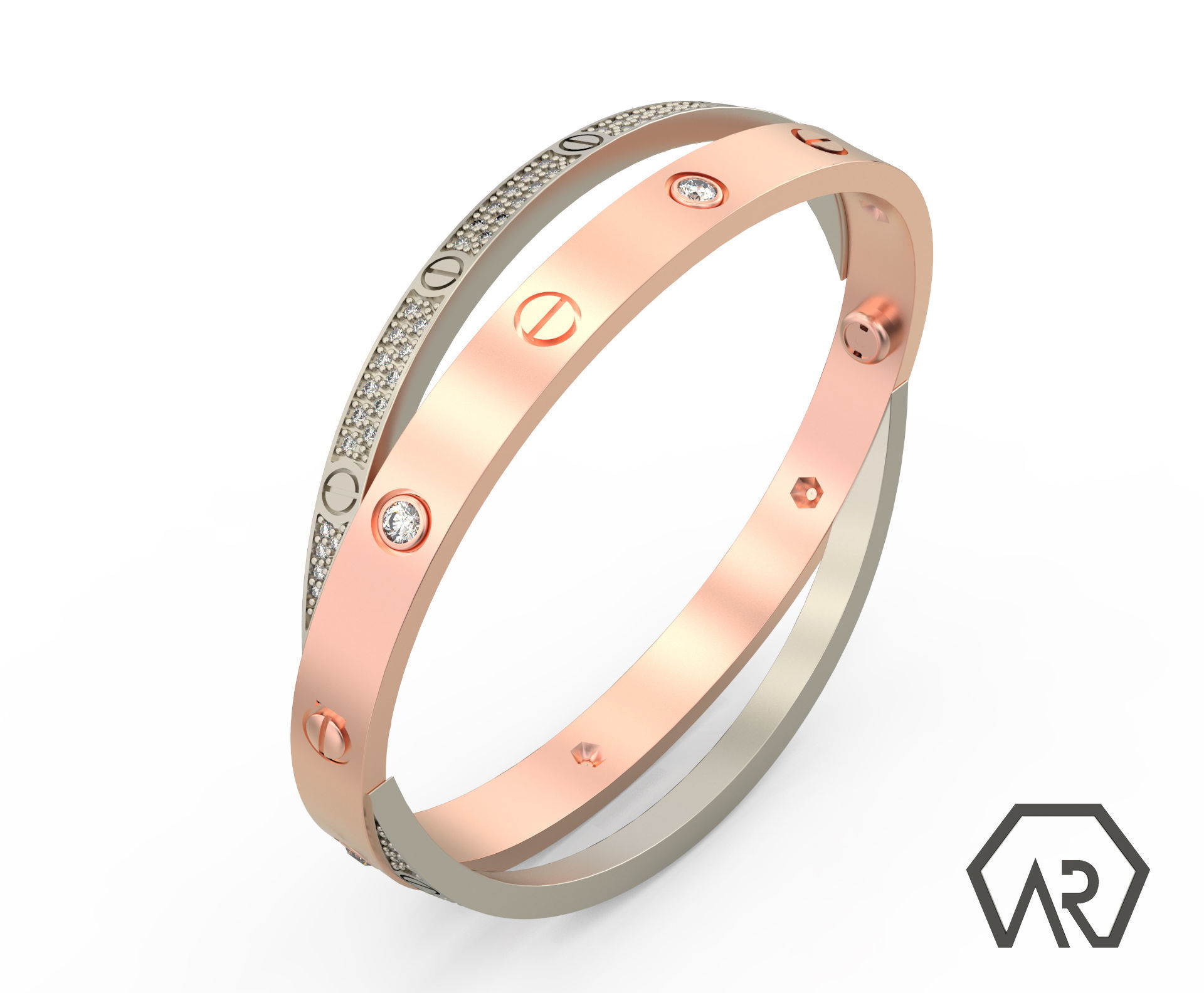 Woman Bracelet 3D print model D34 3D print model_2