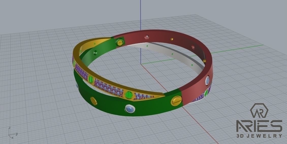 Woman Bracelet 3D print model D34 3D print model_14
