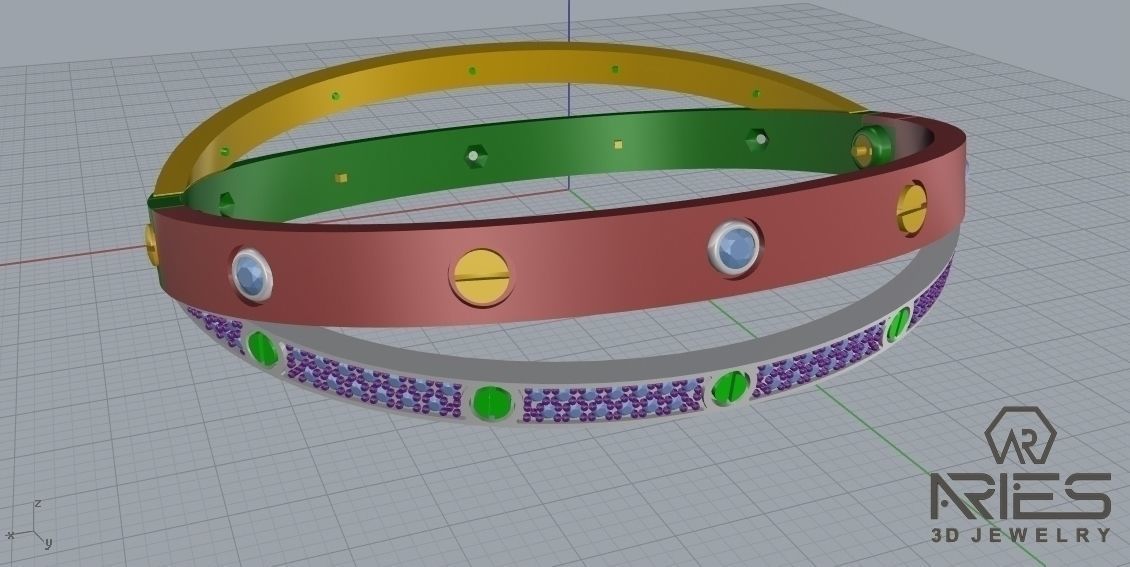 Woman Bracelet 3D print model D34 3D print model_13