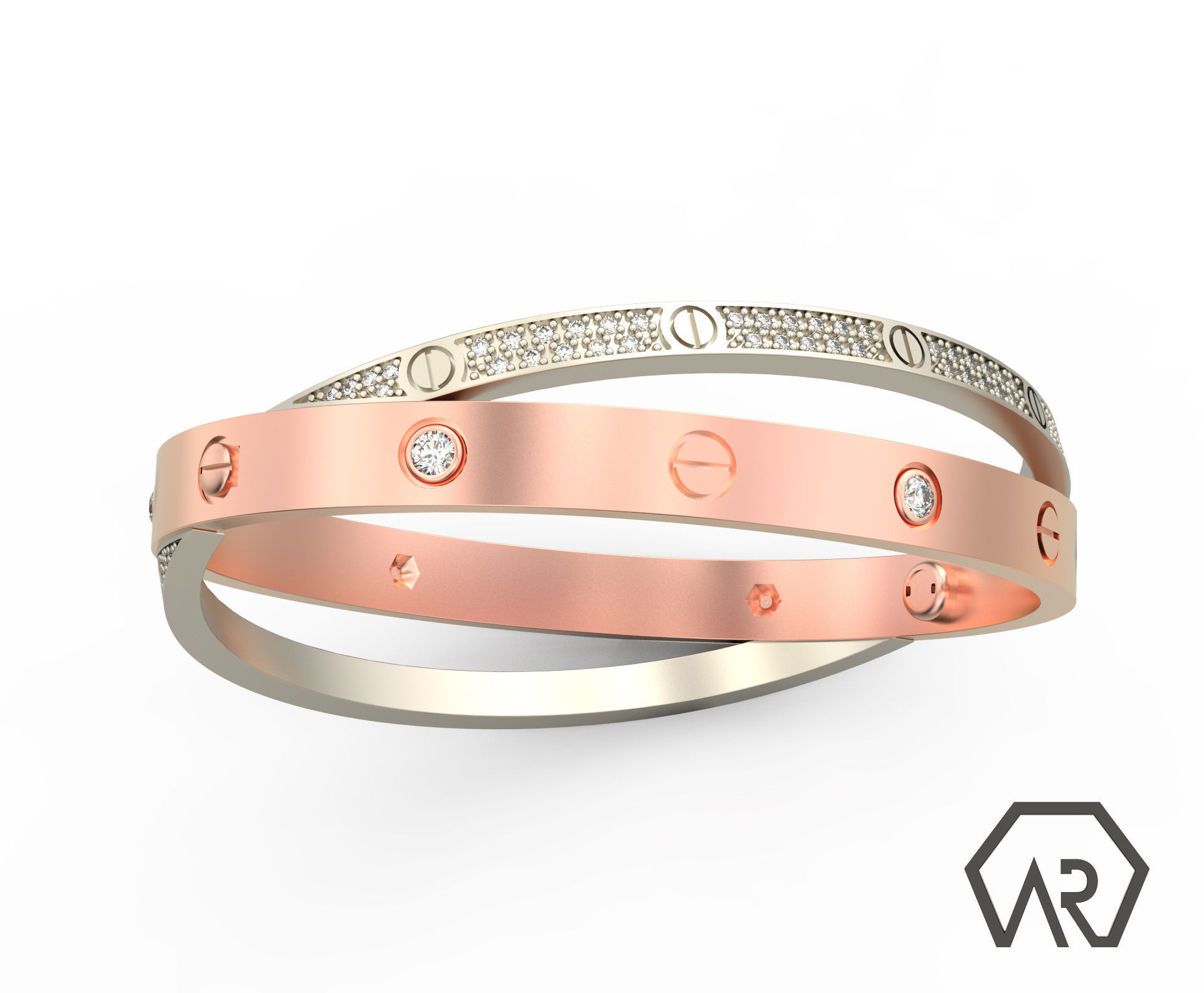 Woman Bracelet 3D print model D34 3D print model_3