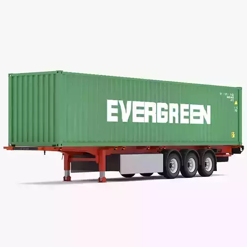 Chassis Semi Trailer with Evergreen Shipping Container