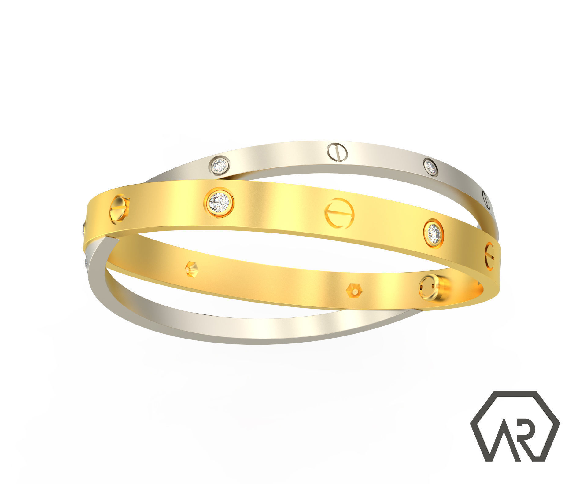 Woman Bracelet 3D print model D35 3D print model_3