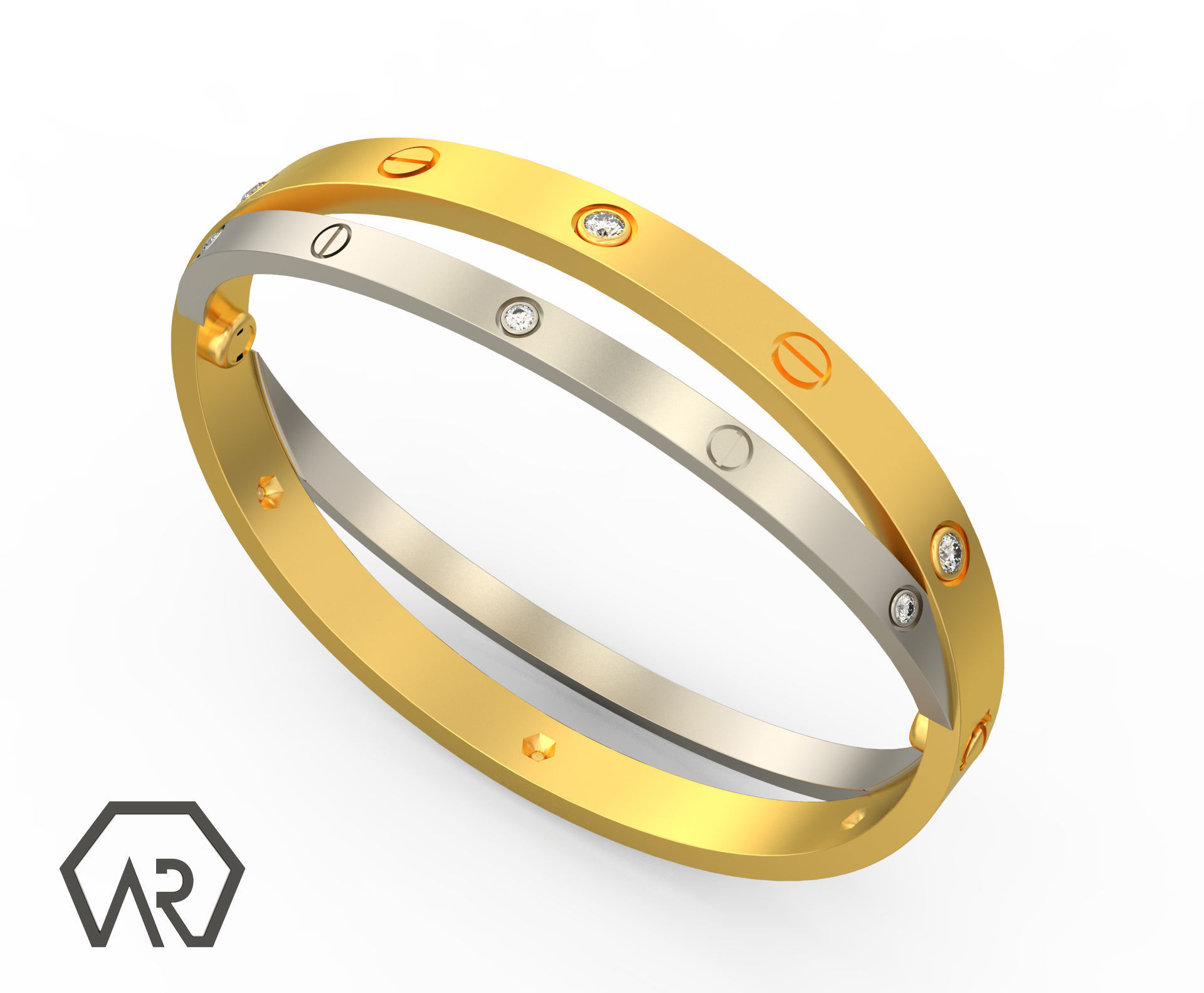 Woman Bracelet 3D print model D35 3D print model_2