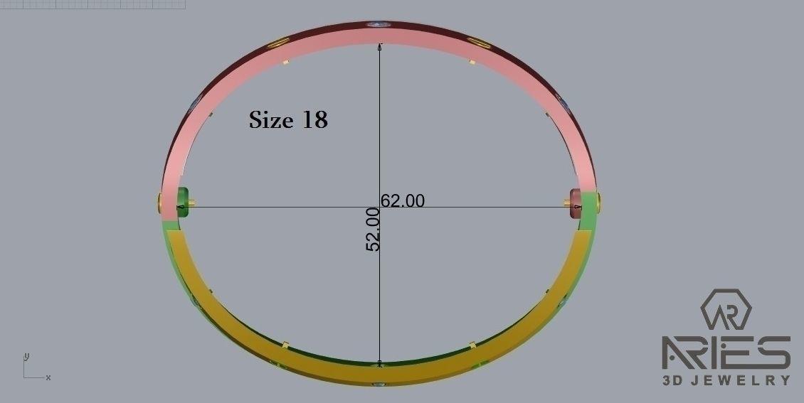 Woman Bracelet 3D print model D35 3D print model_13