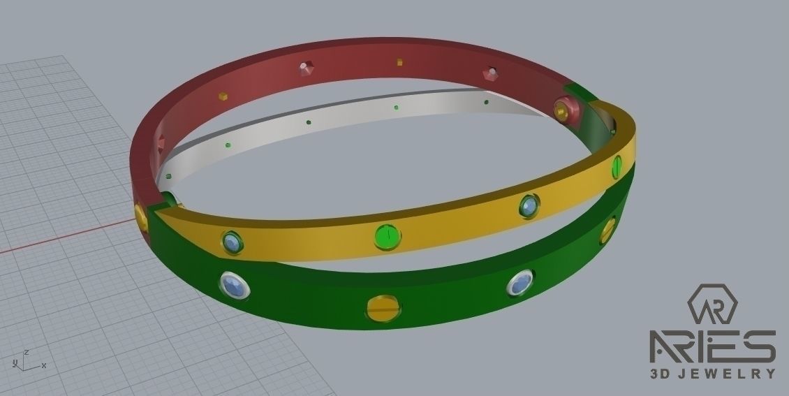 Woman Bracelet 3D print model D35 3D print model_8