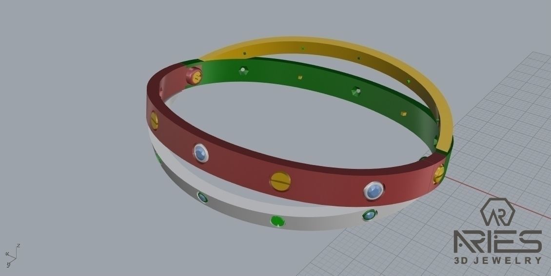 Woman Bracelet 3D print model D35 3D print model_10