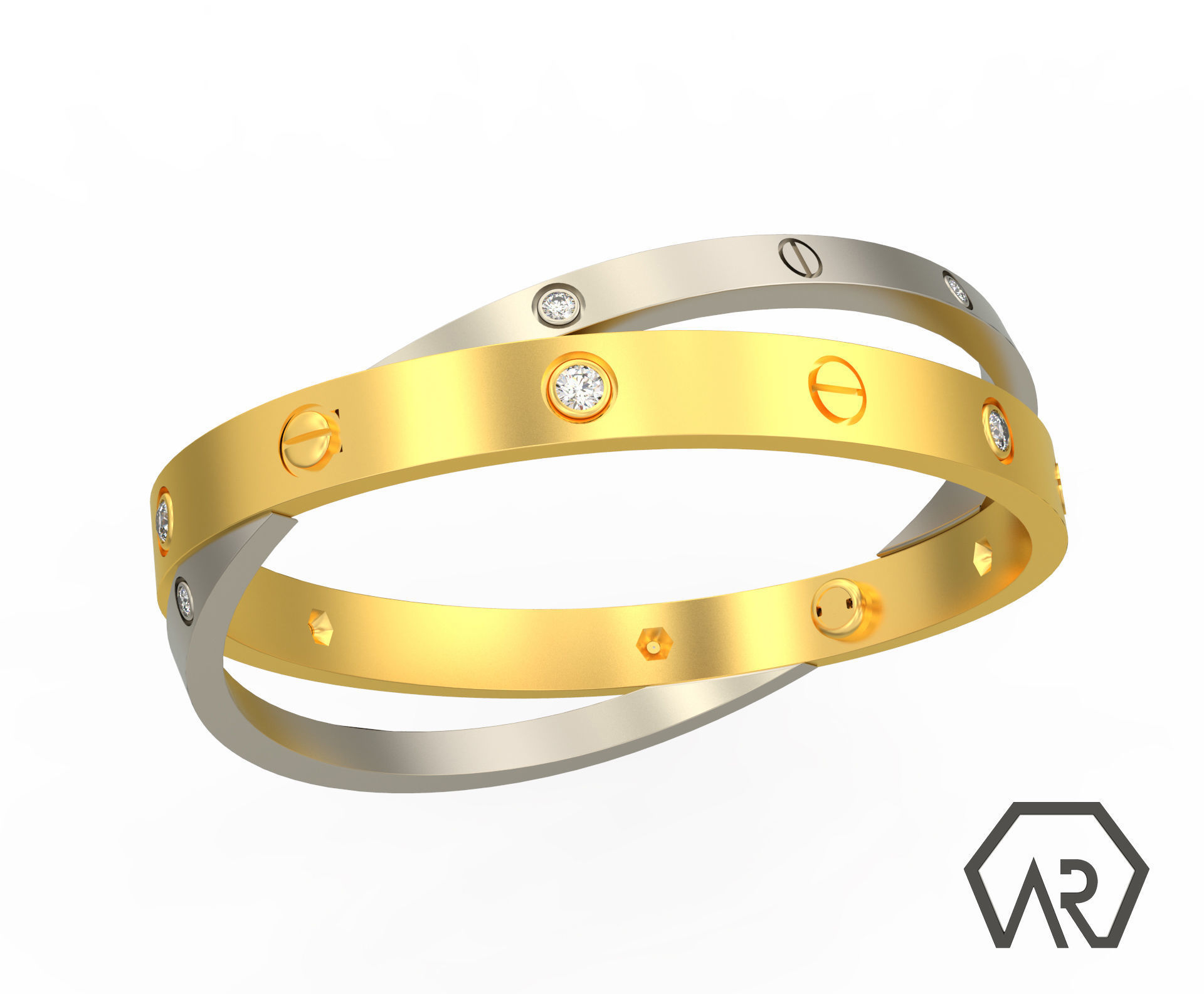 Woman Bracelet 3D print model D35 3D print model_5