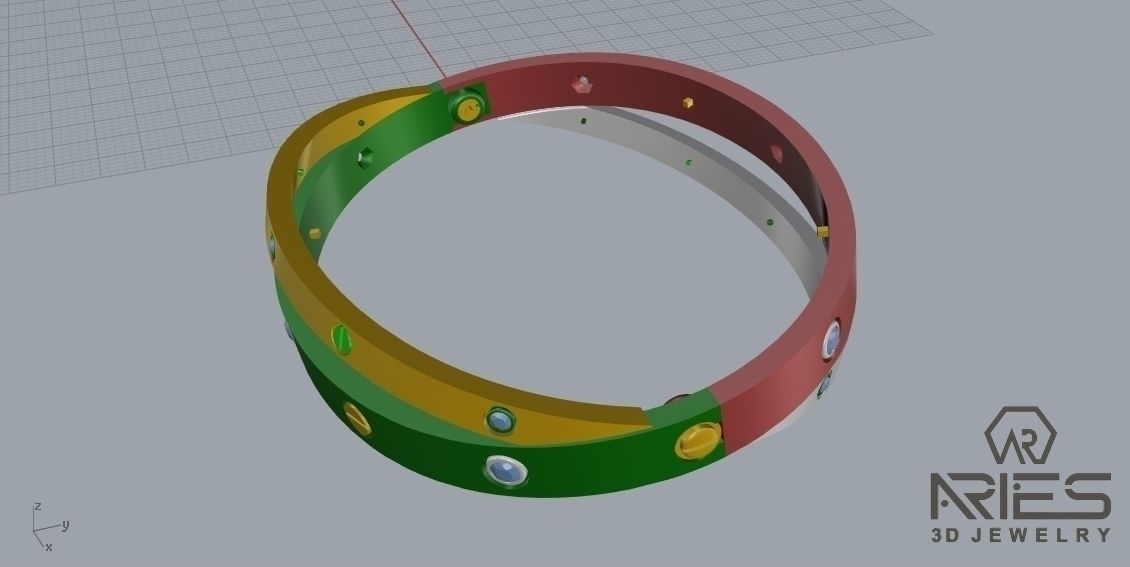Woman Bracelet 3D print model D35 3D print model_12
